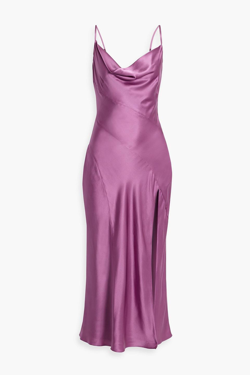 Lennon draped silk-satin midi dress