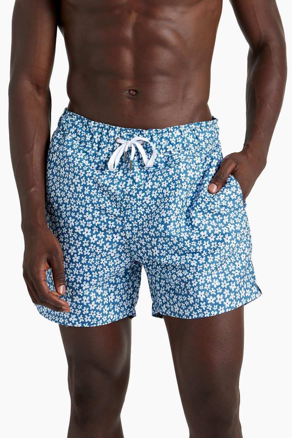 Charles short-length floral-print swim shorts