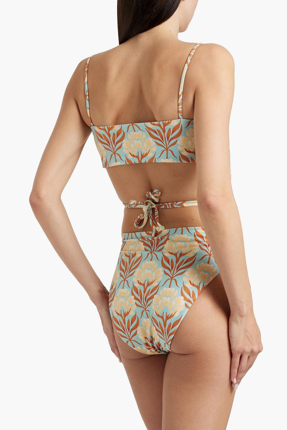 Cutout floral-print swimsuit