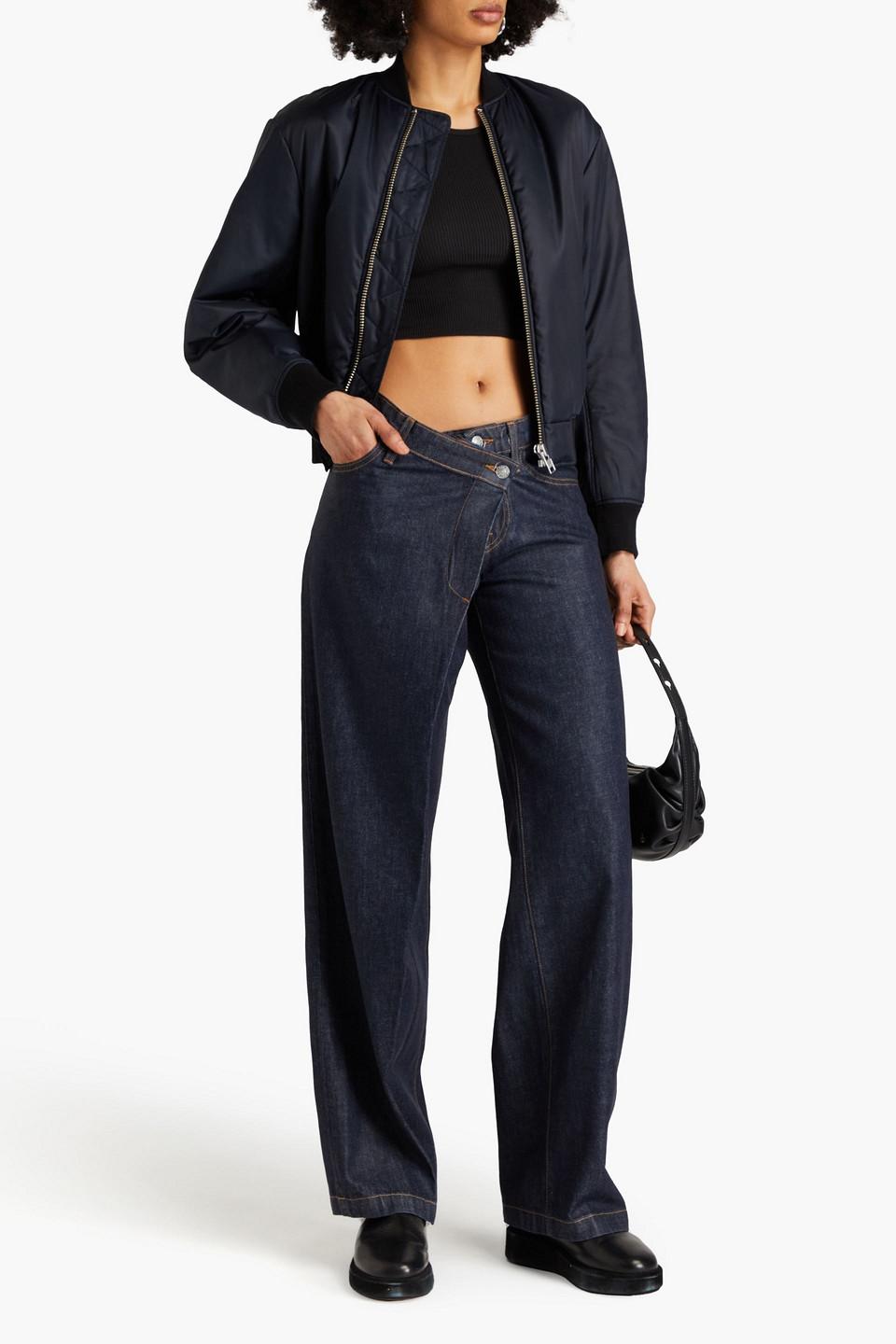 Casey coated high-rise straight-leg jeans