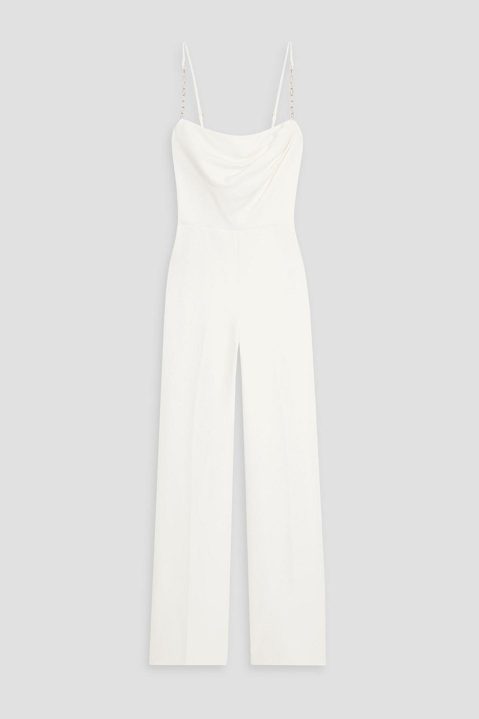 Brea chain-embellished stretch-crepe wide-leg jumpsuit