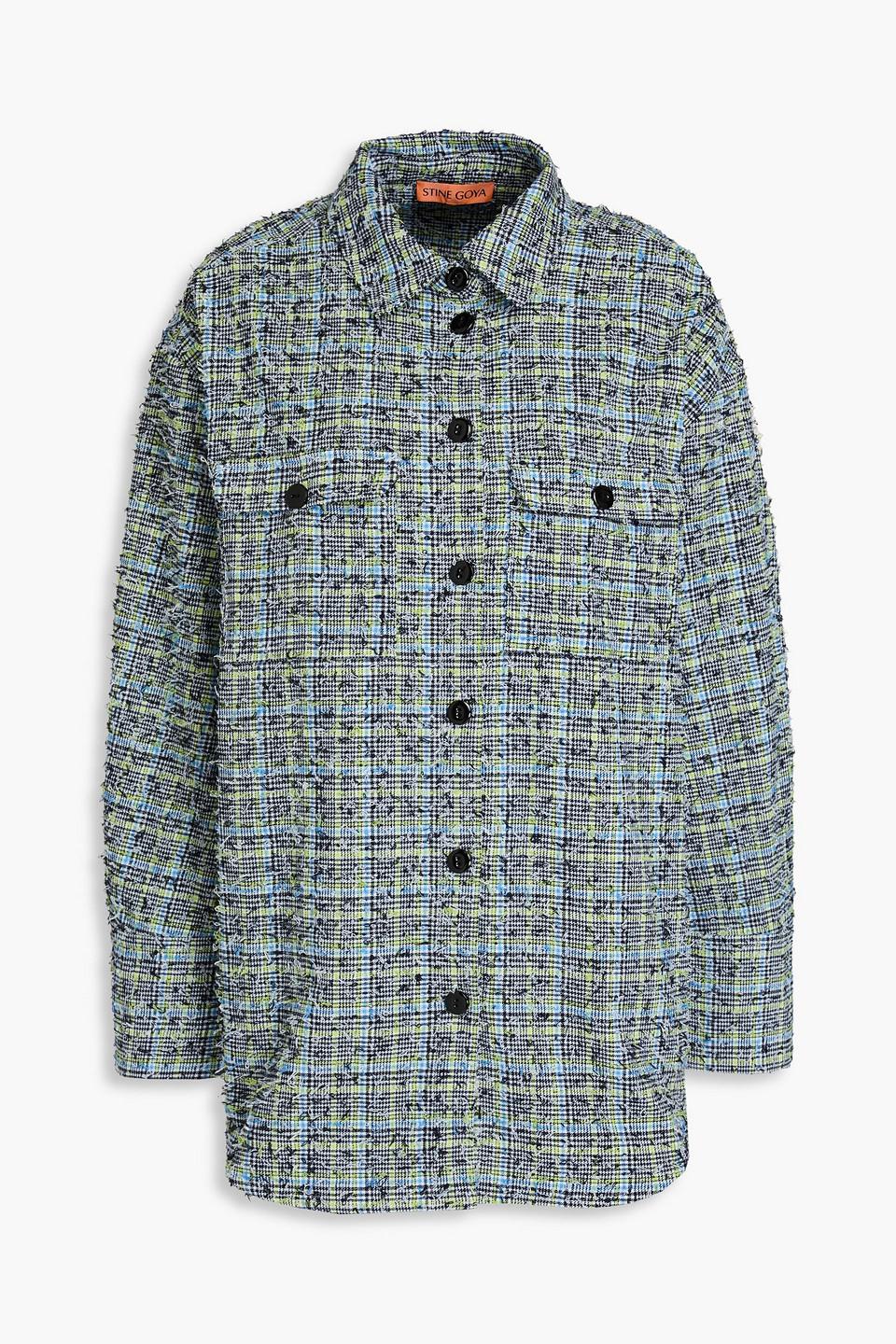 Phoenix frayed houndstooth tweed shirt