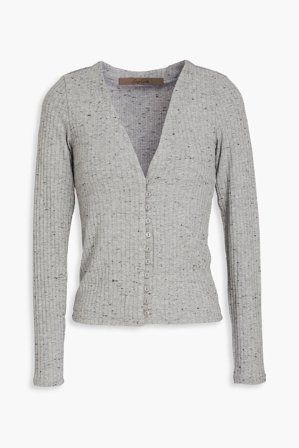 Donegal ribbed-knit cardigan