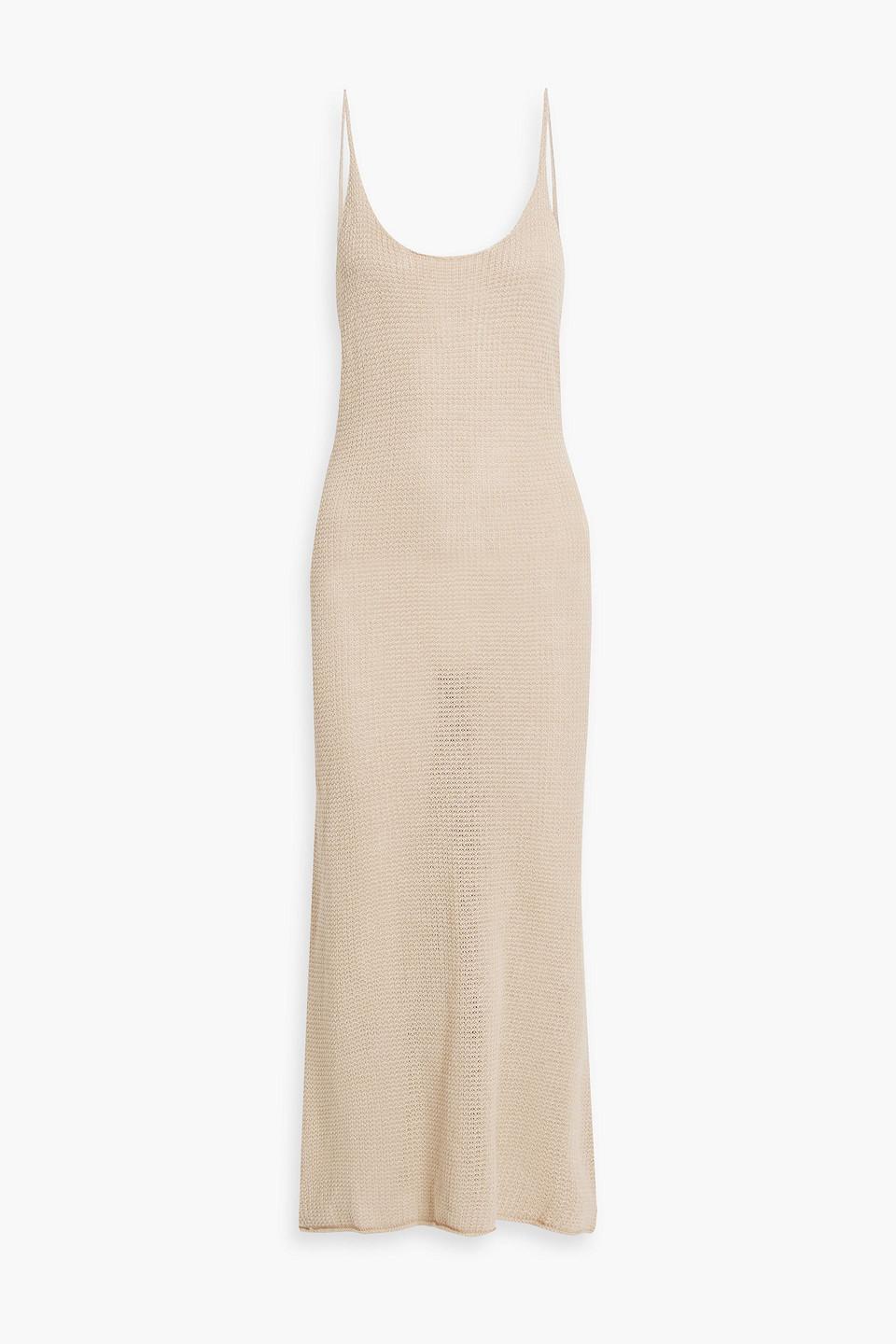 Linen midi slip dress