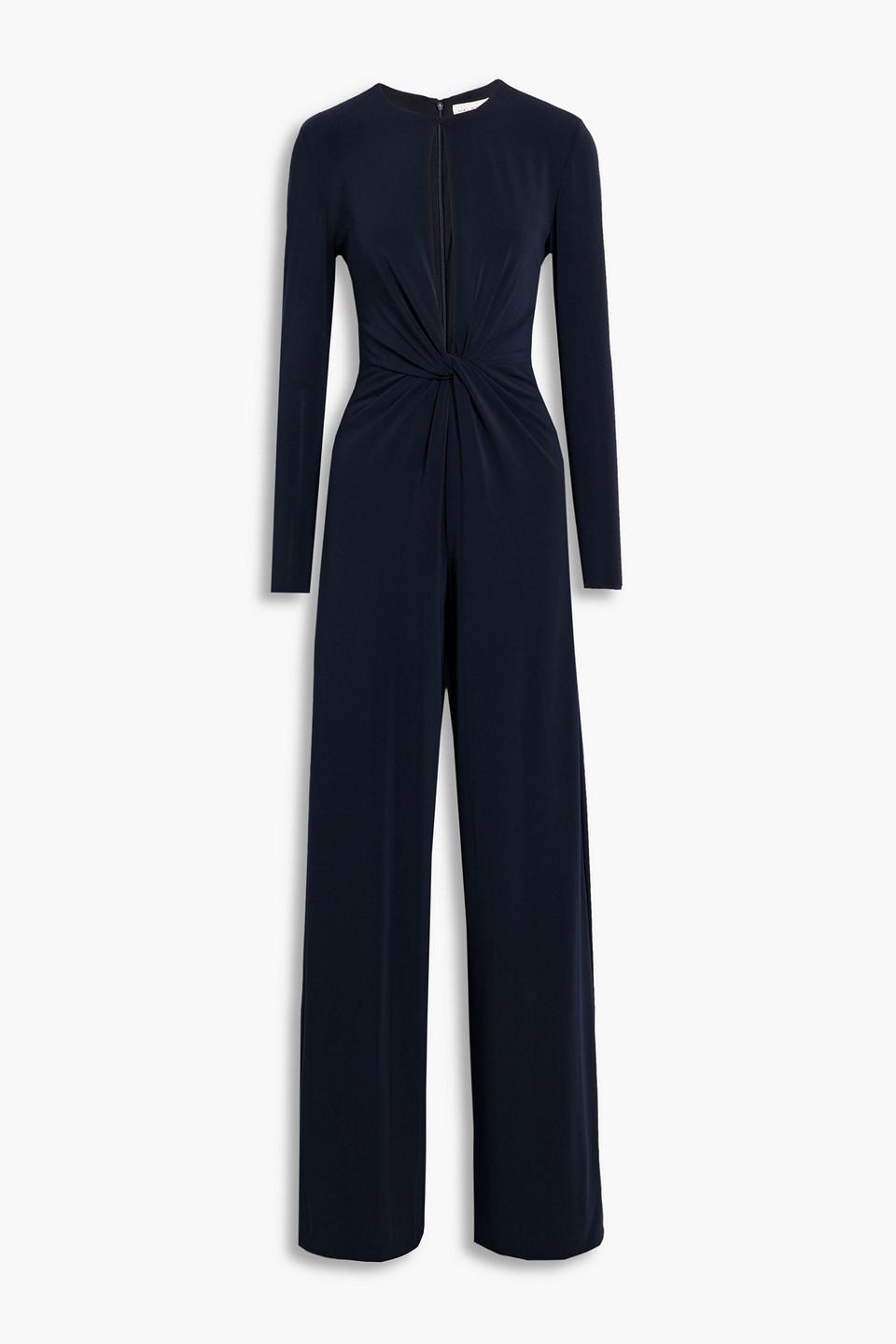 Kathryn twist-front cutout jersey wide-leg jumpsuit