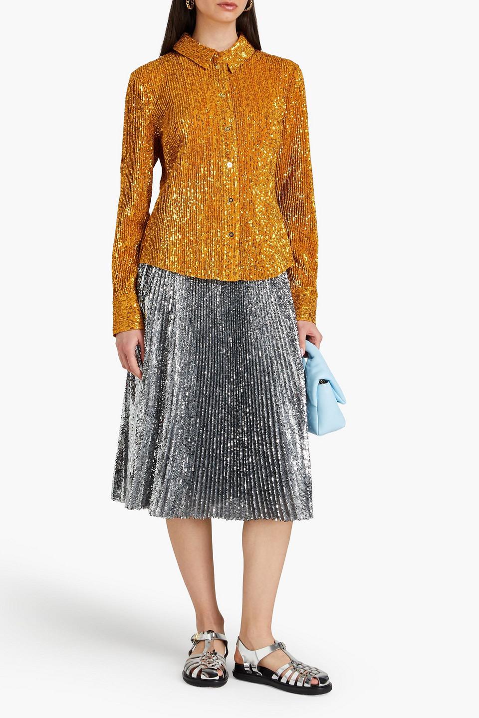 Daya sequined lamé shirt