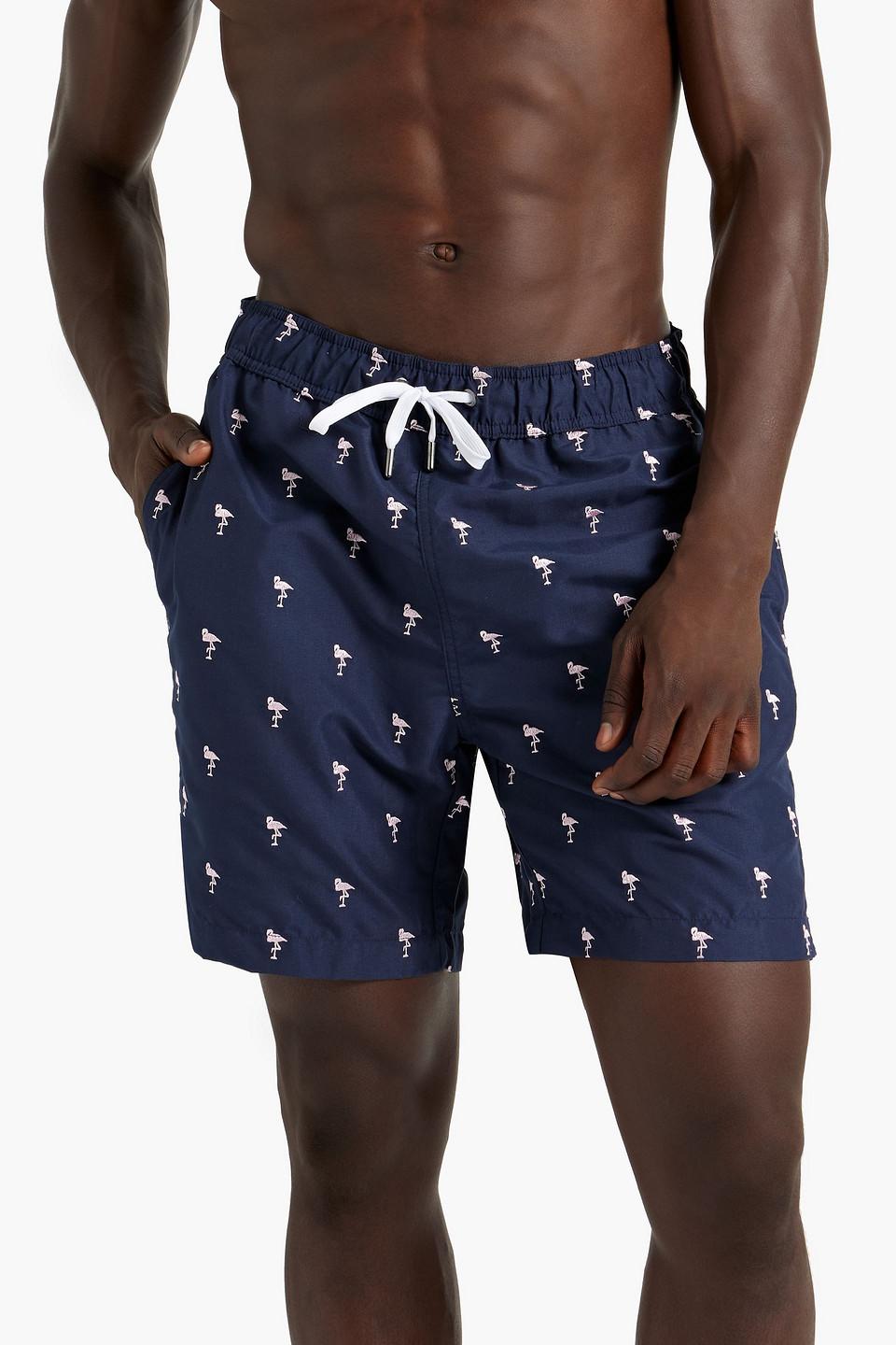 Charles mid-length embroidered swim shorts