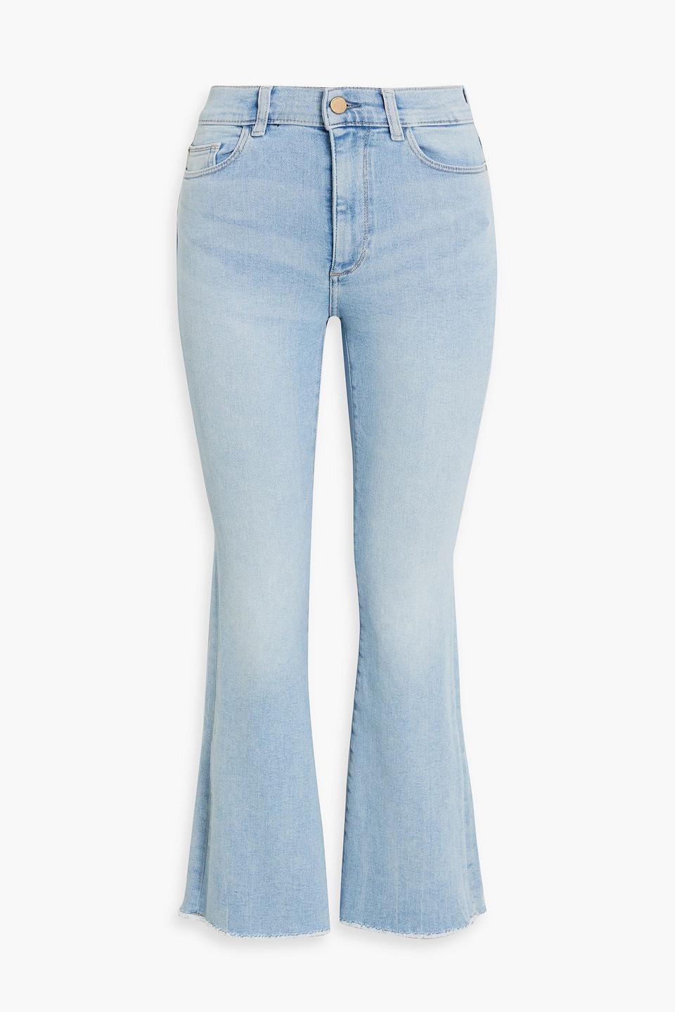 Bridget frayed high-rise bootcut jeans