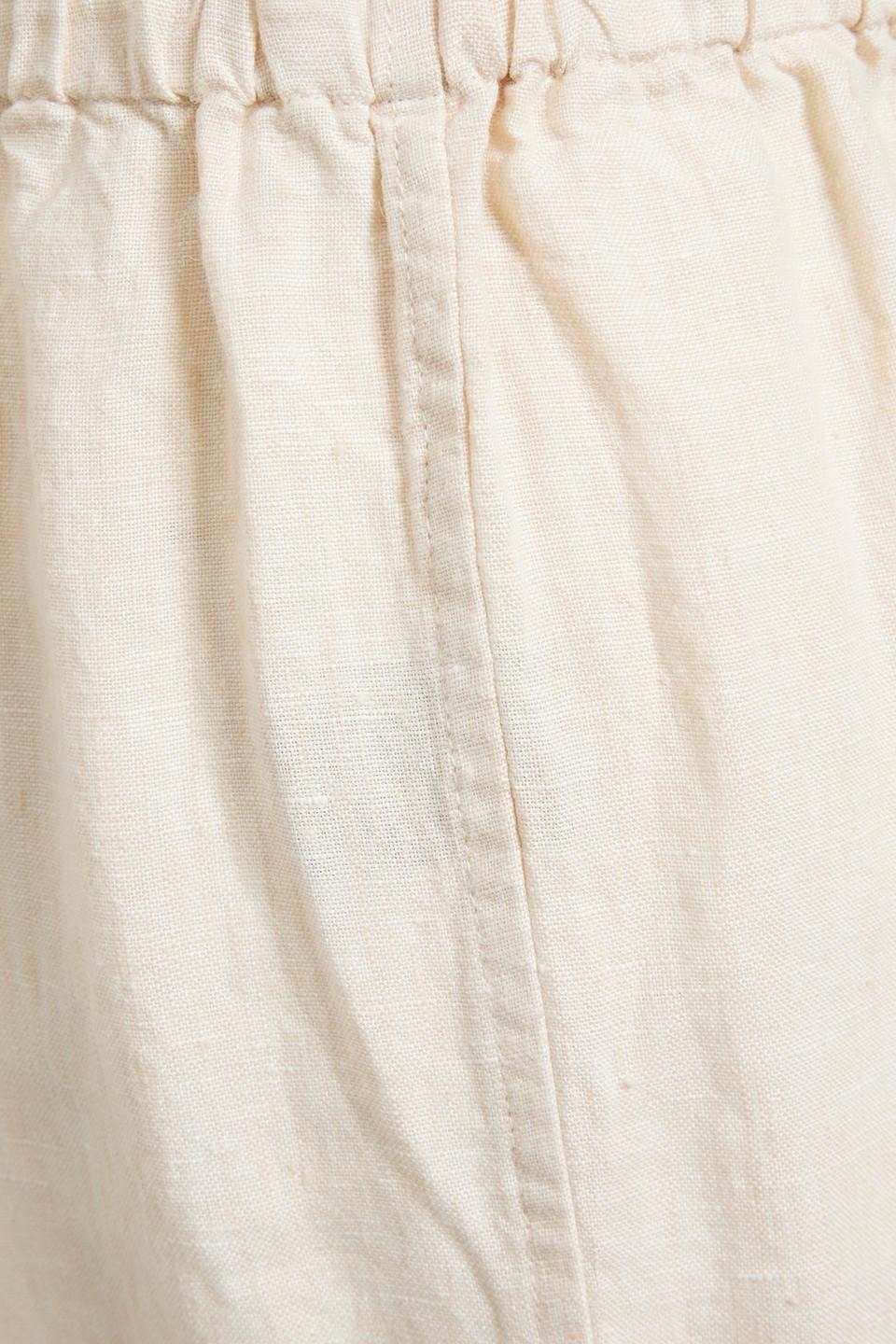 Linen-gauze wide-leg pants