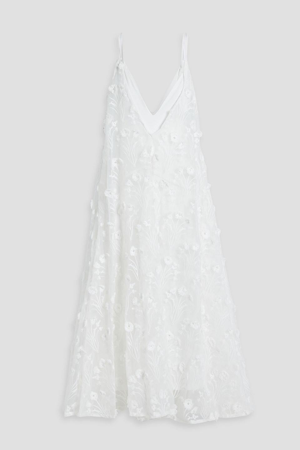 Hierbaluisa Diente De Leon Anecer embroidered organza midi slip dress