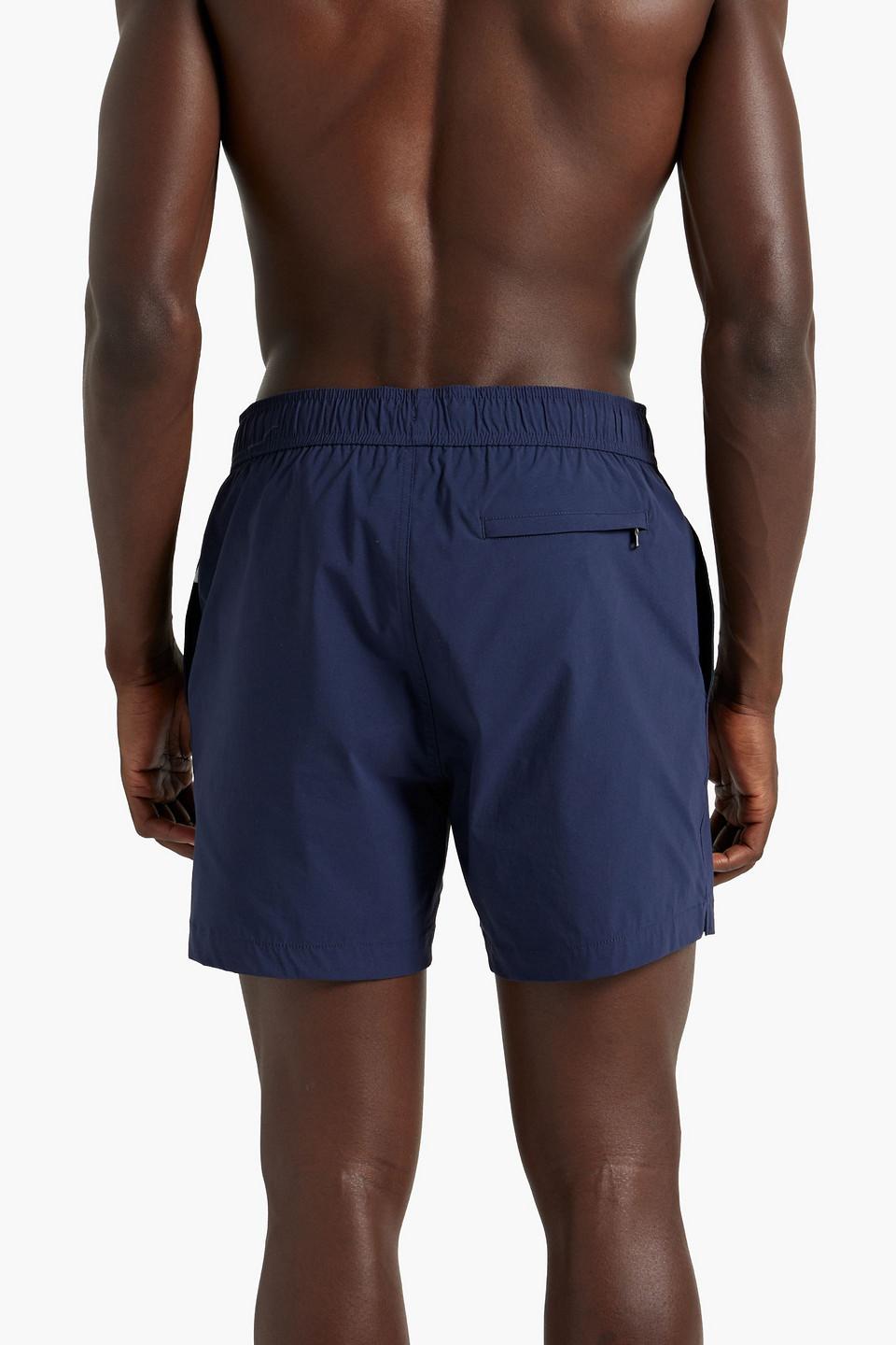 Mid-length drawstring swim shorts