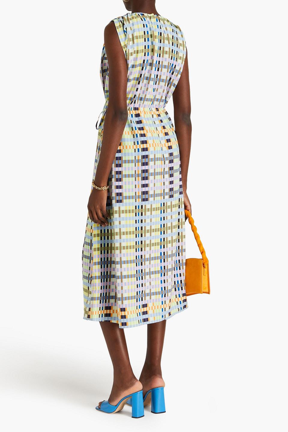 Rowena checked crepe midi dress