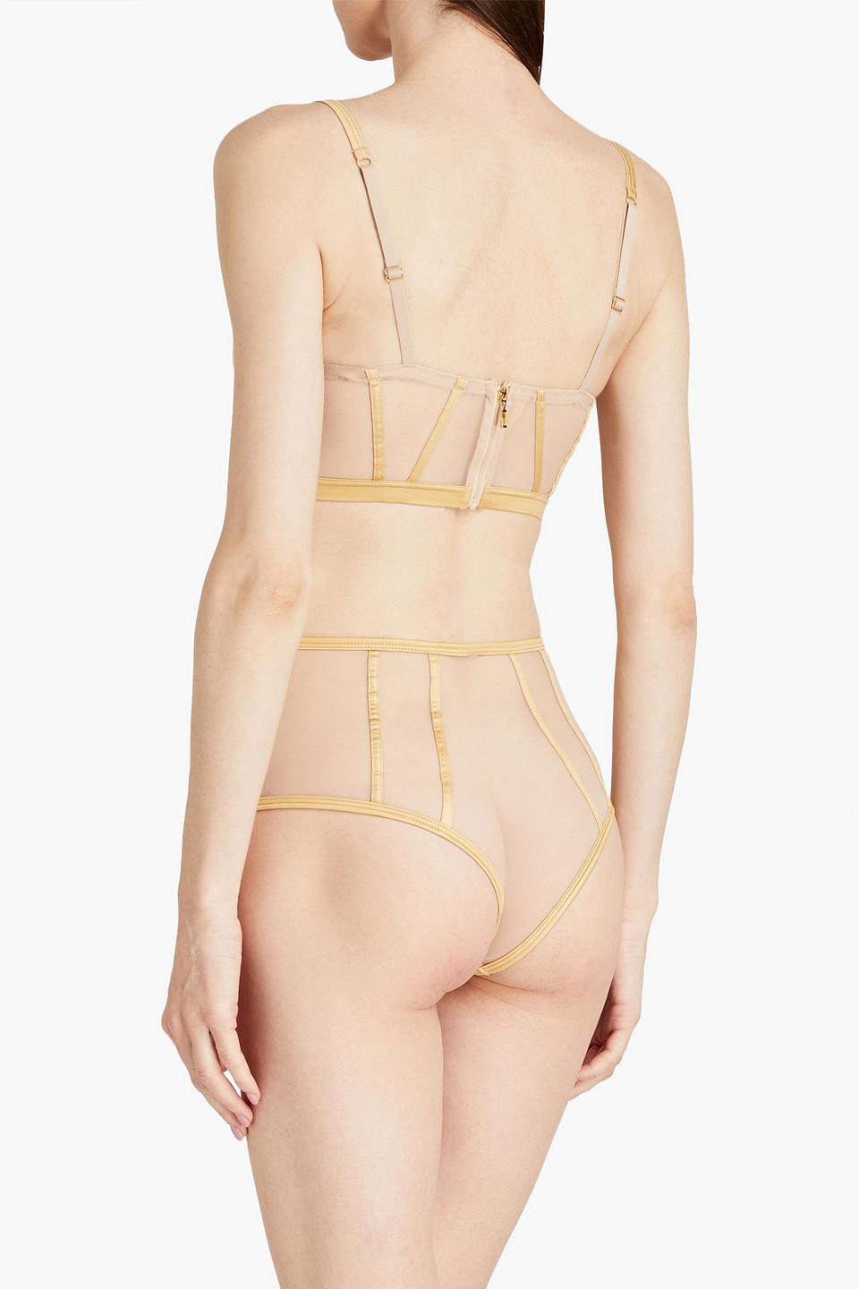 Sardegna jersey-paneled stretch-mesh bustier