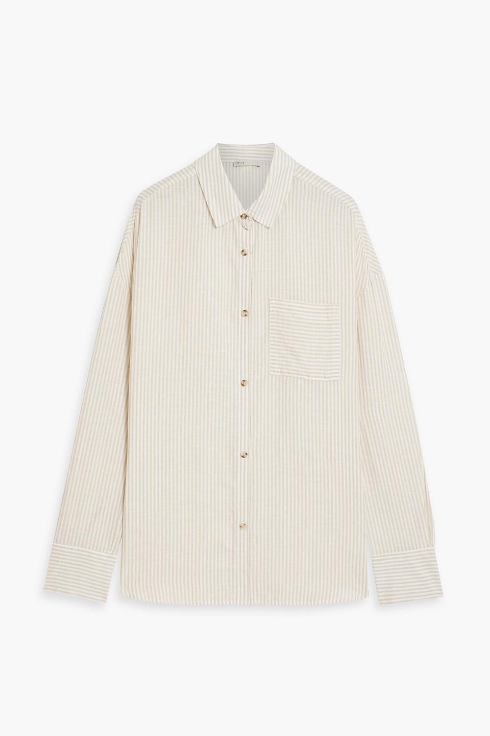 Striped linen and Lyocell-blend shirt