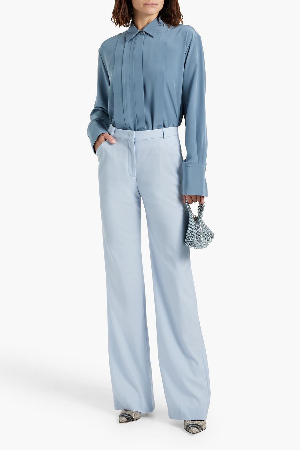 Cupro-blend wide-leg pants