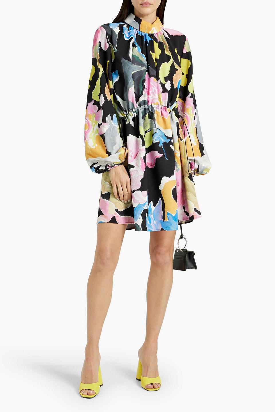 Rikke printed crepe mini dress