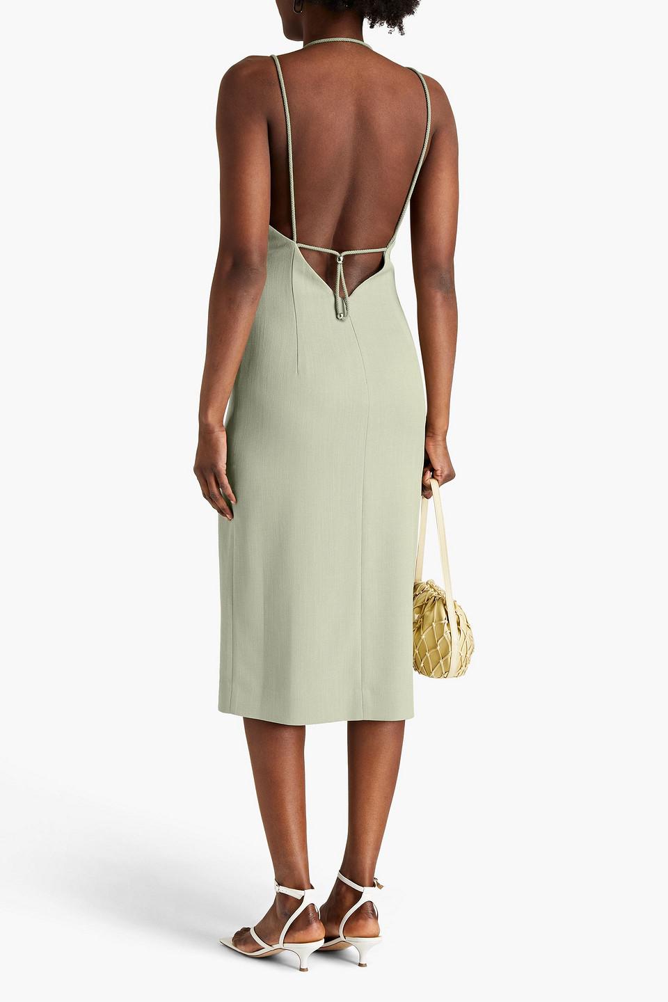 Open-back woven midi dress