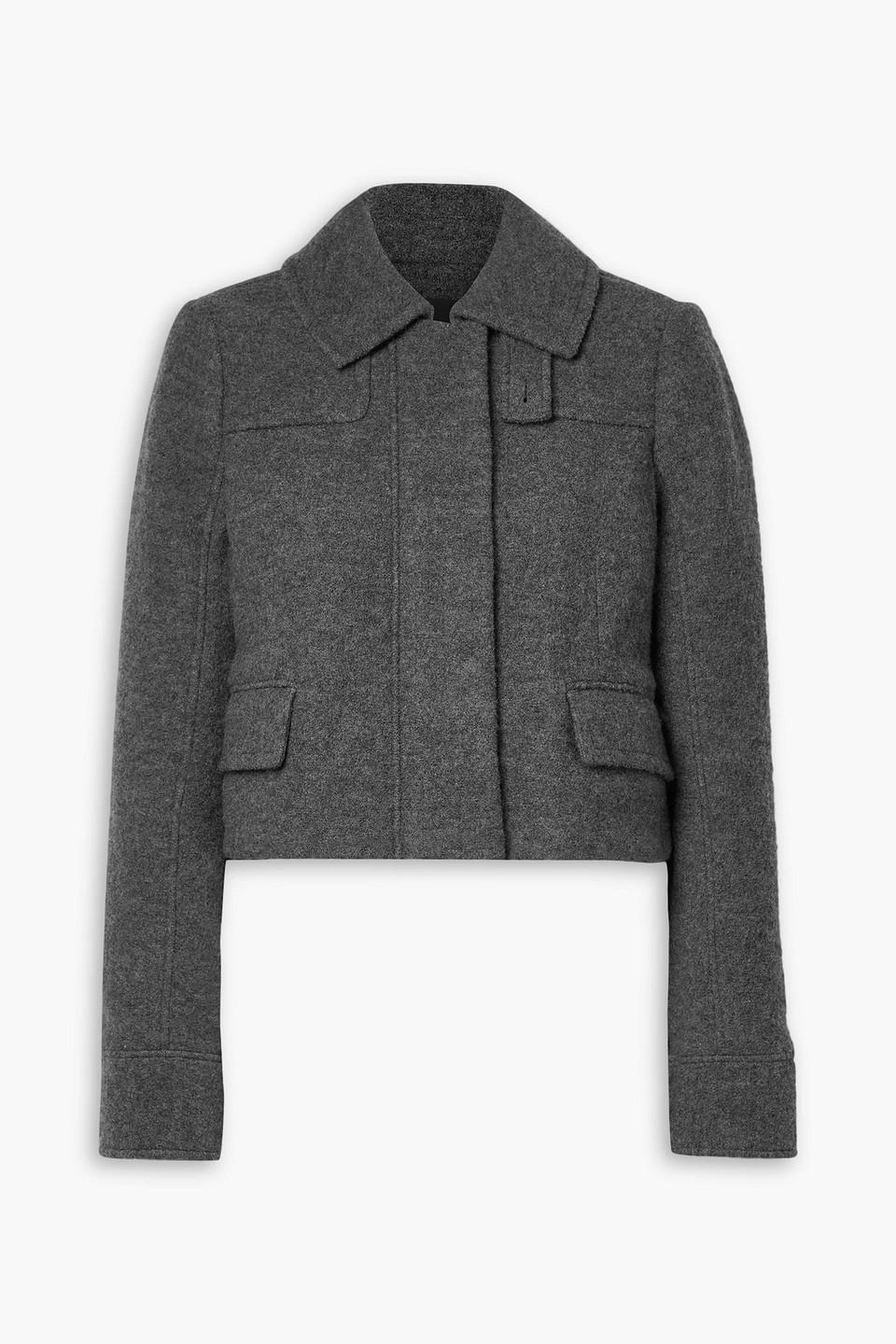 Cropped wool-felt jacket