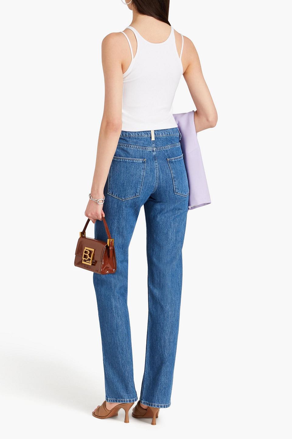 High-rise straight-leg jeans