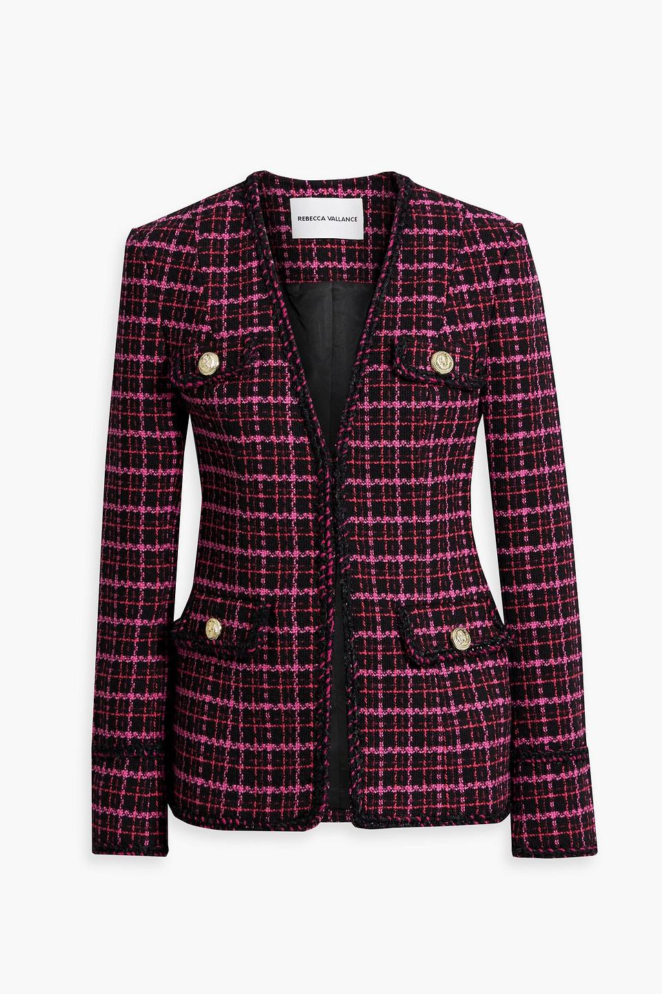 Cher checked cotton-blend tweed blazer