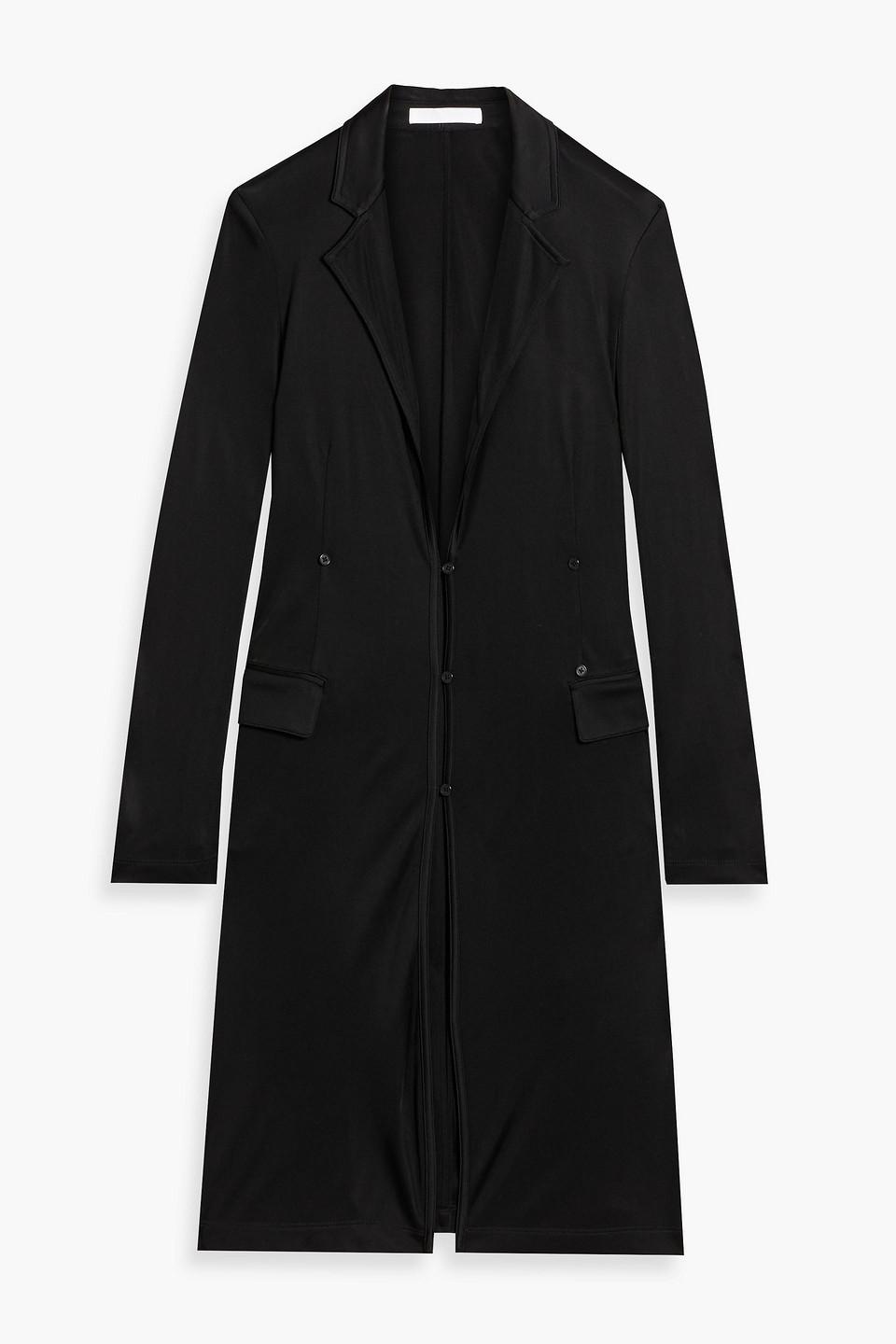 Button-detailed jersey coat