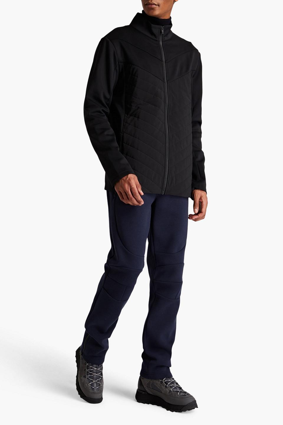 Quilted stretch-jersey and shell jacket