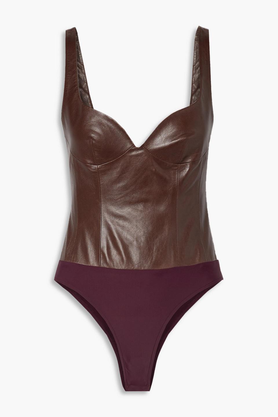 Heart leather bodysuit