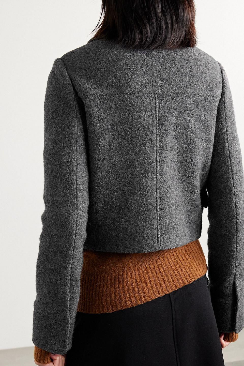 Cropped wool-felt jacket