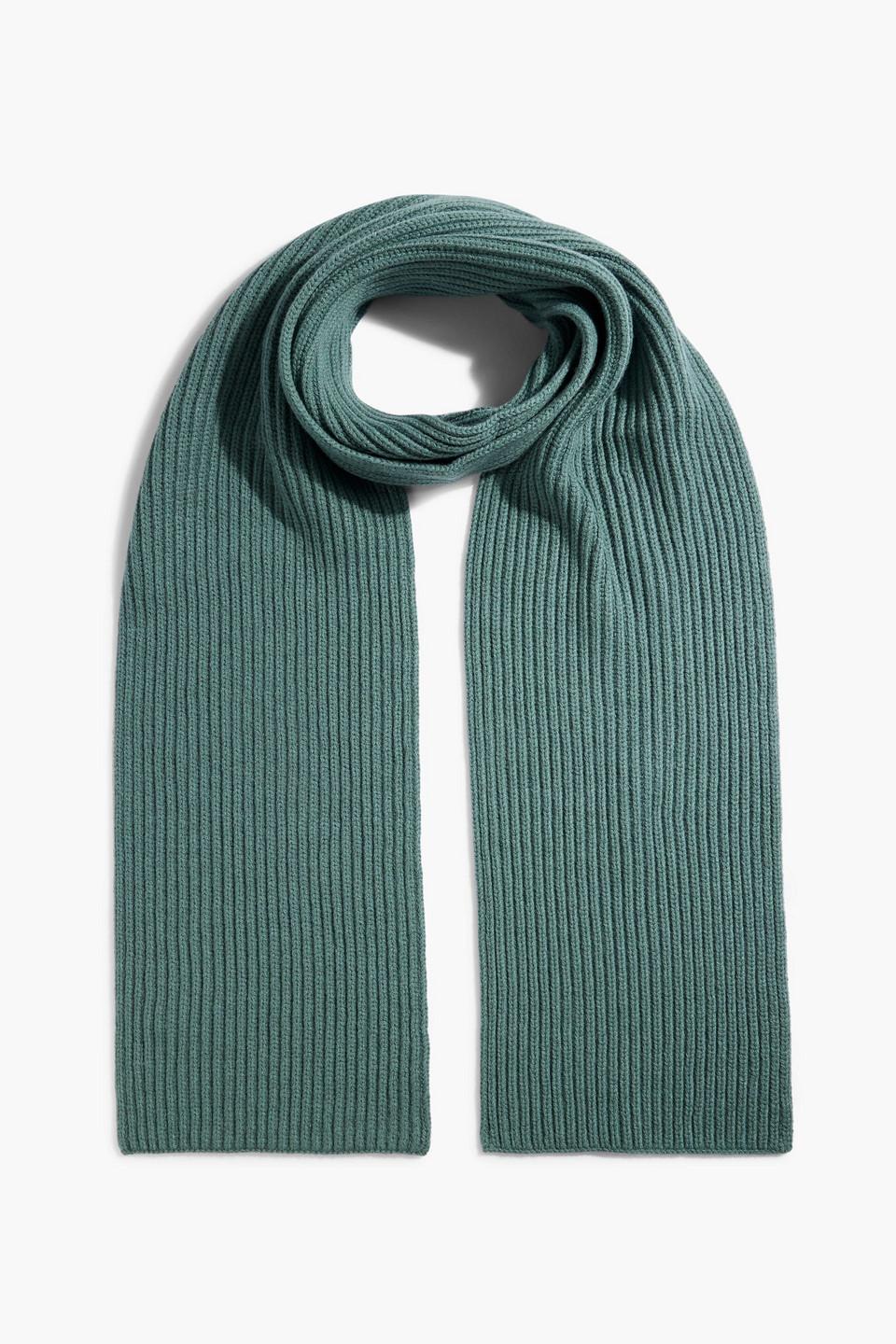 Ribbed cashmere and silk-blend scarf