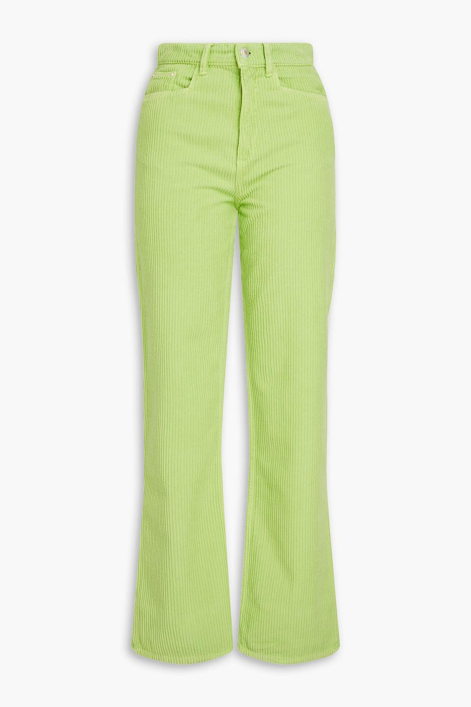 Rose cotton corduroy straight-leg pants