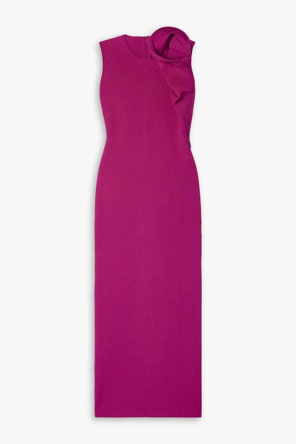 Draped stretch-knit maxi dress