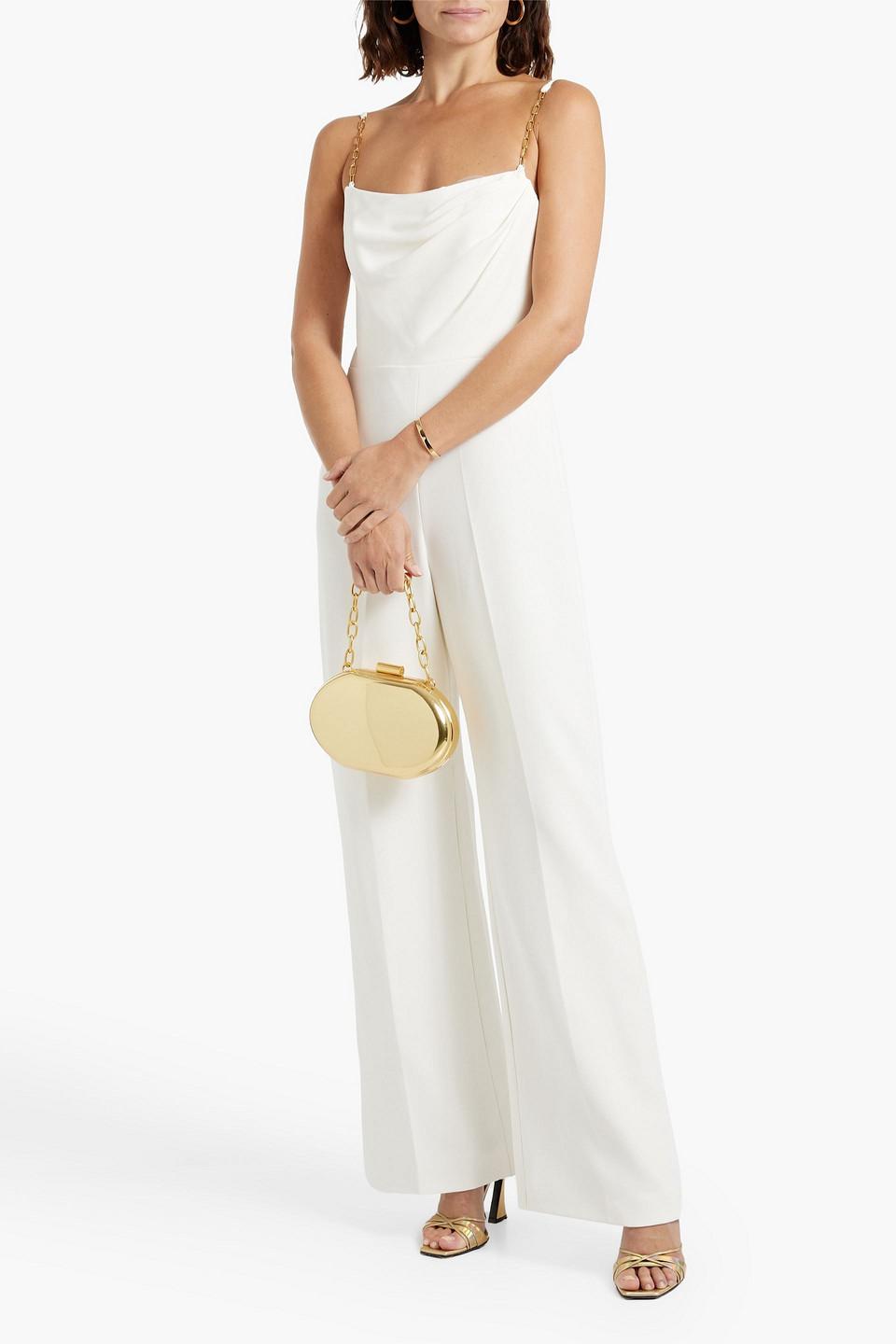 Brea chain-embellished stretch-crepe wide-leg jumpsuit