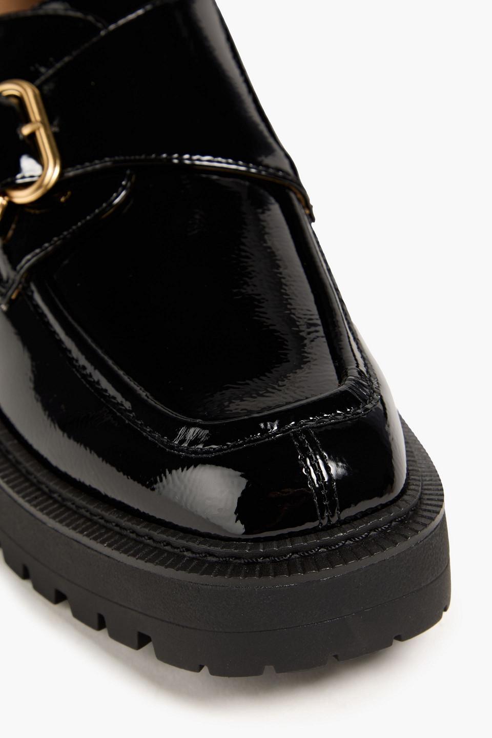 Lora faux patent-leather loafers