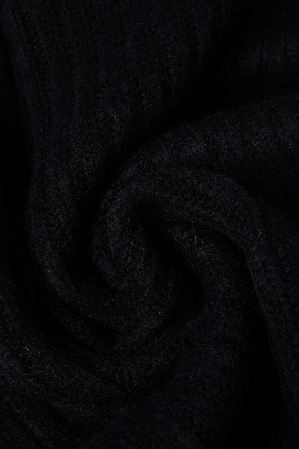 Brushed ribbed-knit scarf