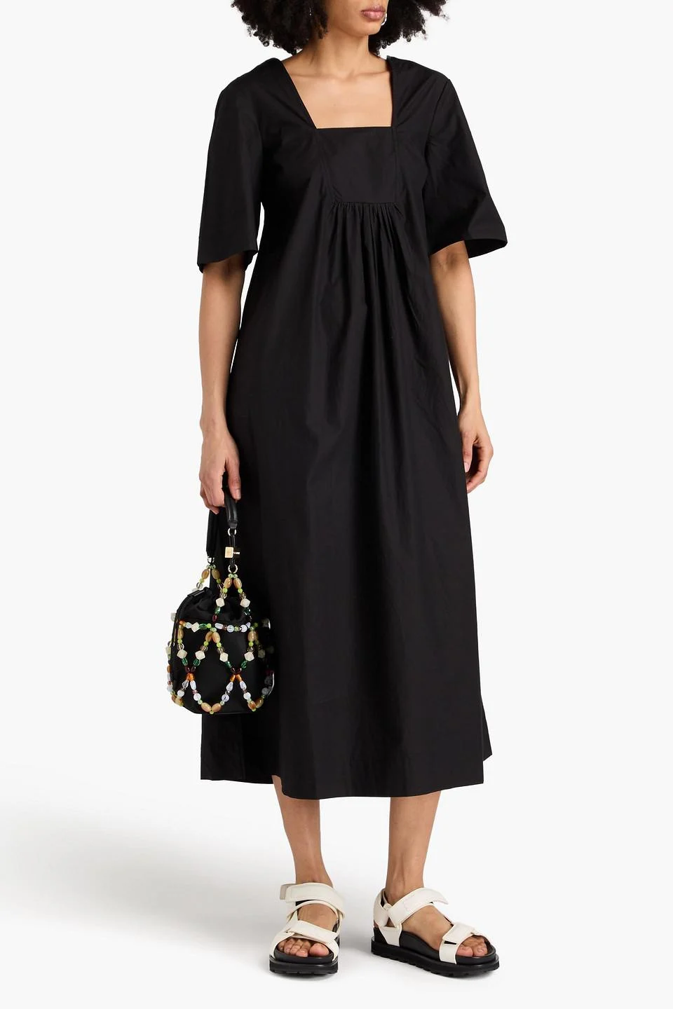 Cotton-poplin midi dress