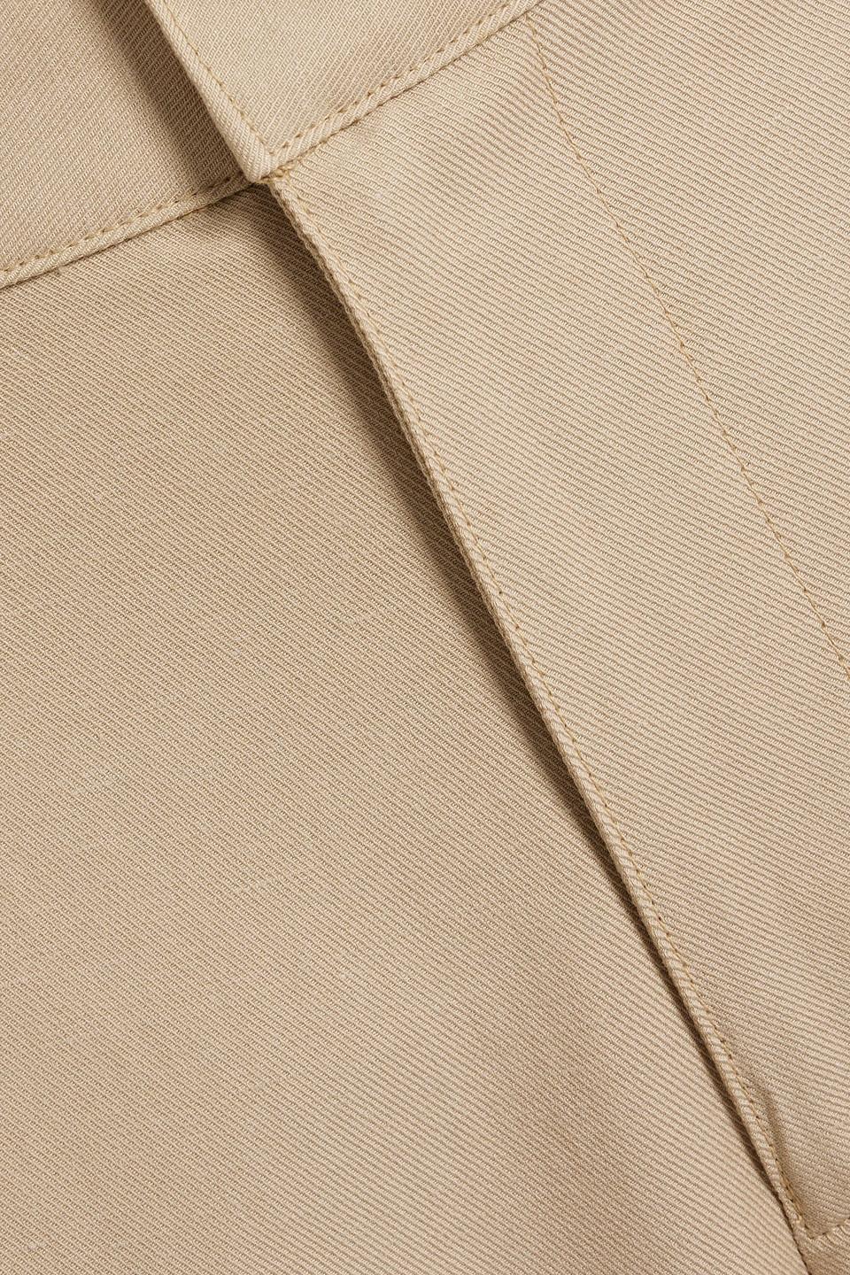 TENCEL™, linen and cotton-blend twill straight-leg pants