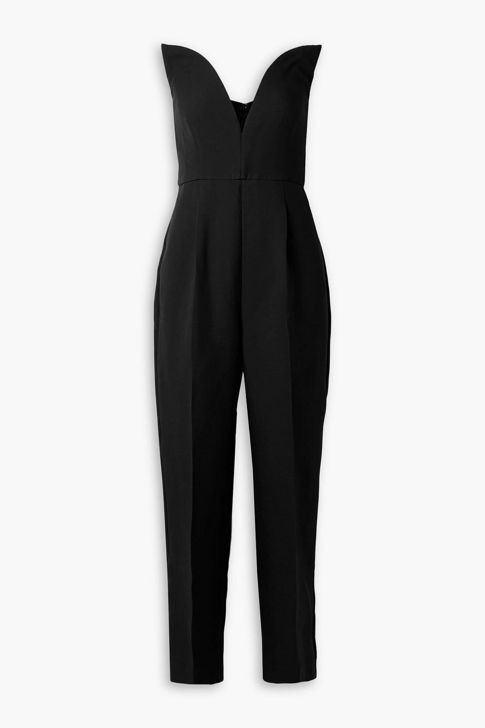 Strapless wool and silk-blend cady jumpsuit