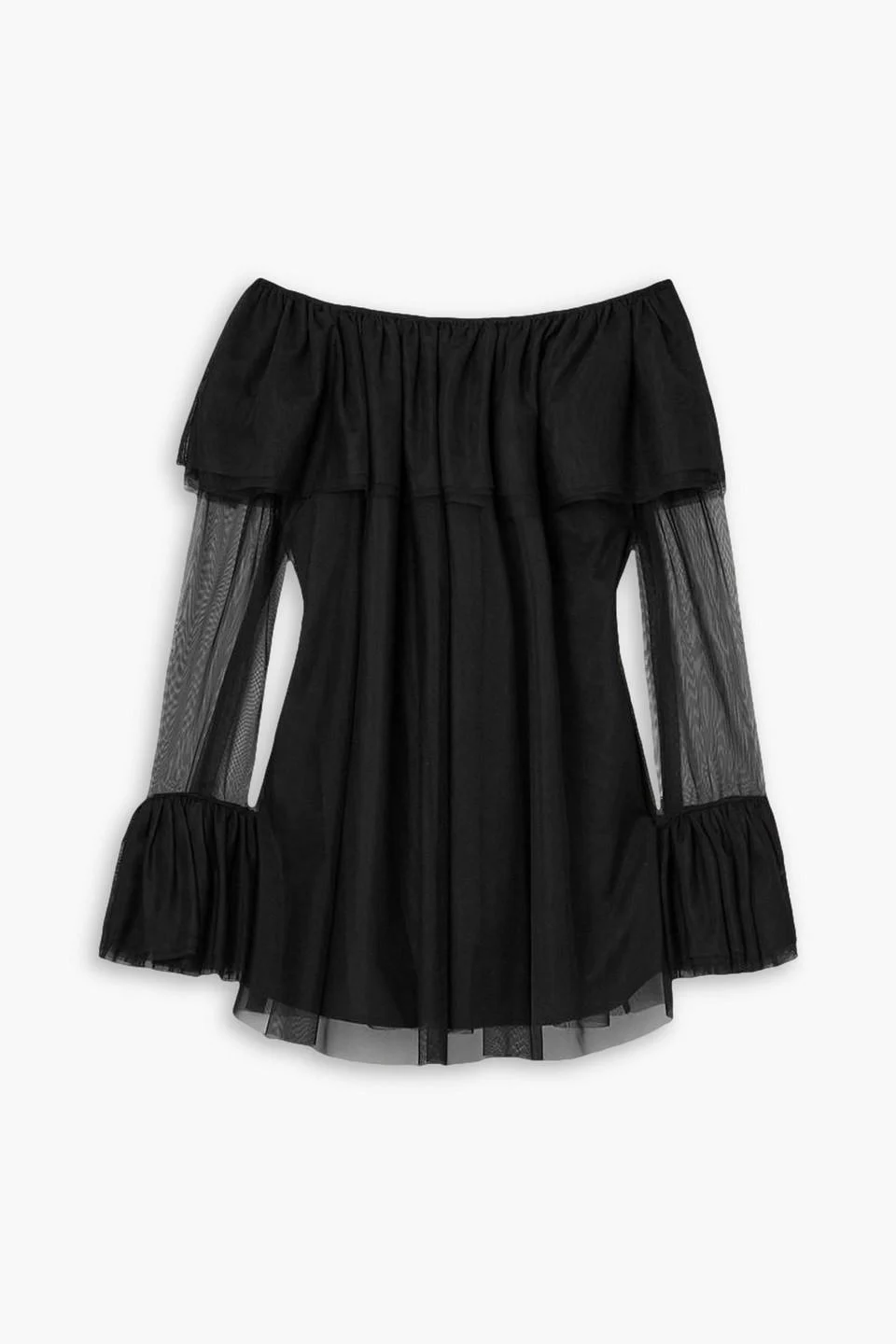 Thelma off-the-shoulder ruffled chiffon mini dress