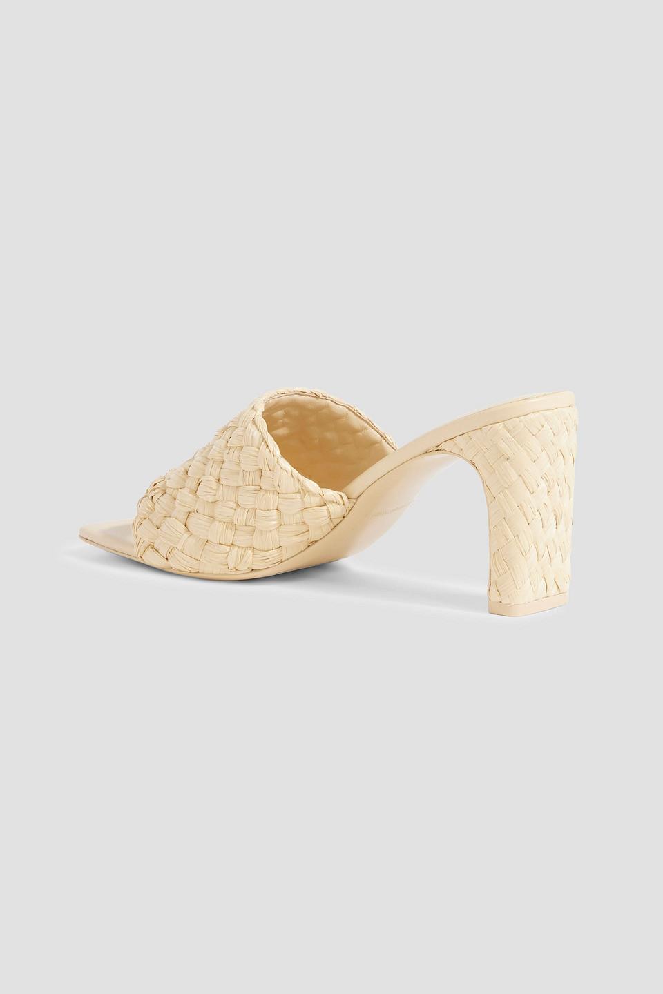 Sheyla faux raffia and leather mules