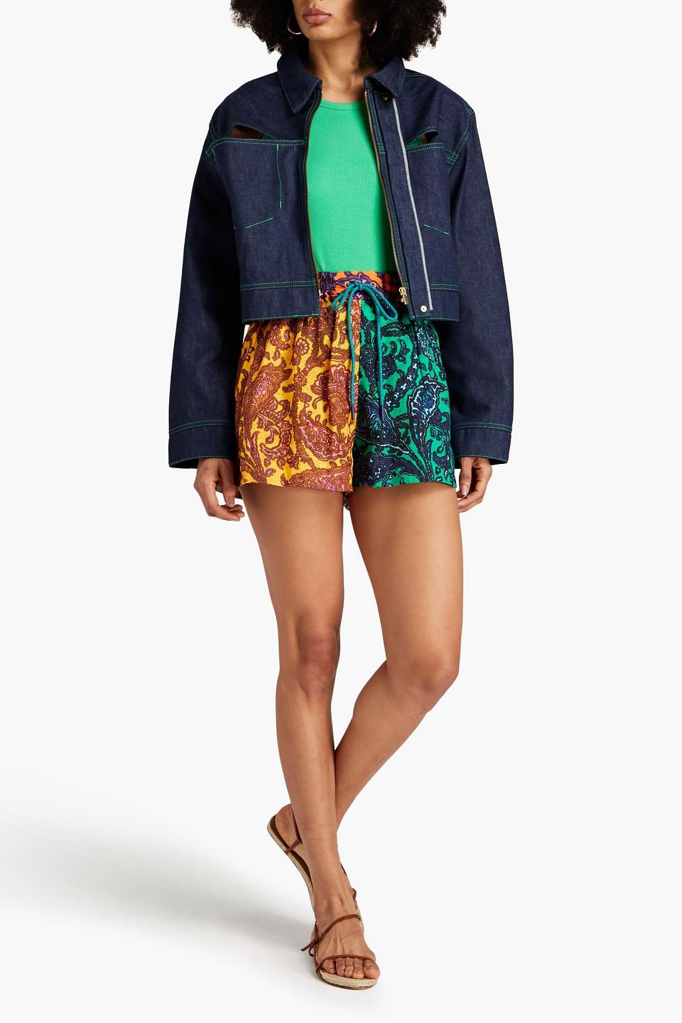 Zimmermann Tiggy Patchwork Drawstring Shorts