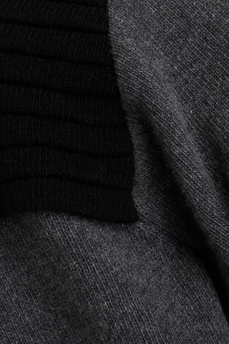 Two-tone wool and cashmere-blend turtleneck sweater