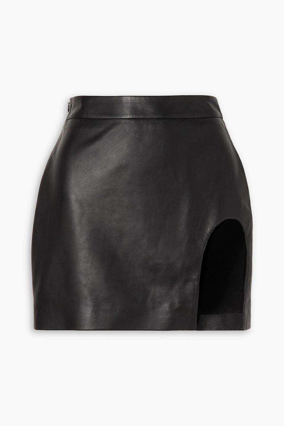 Leather mini skirt