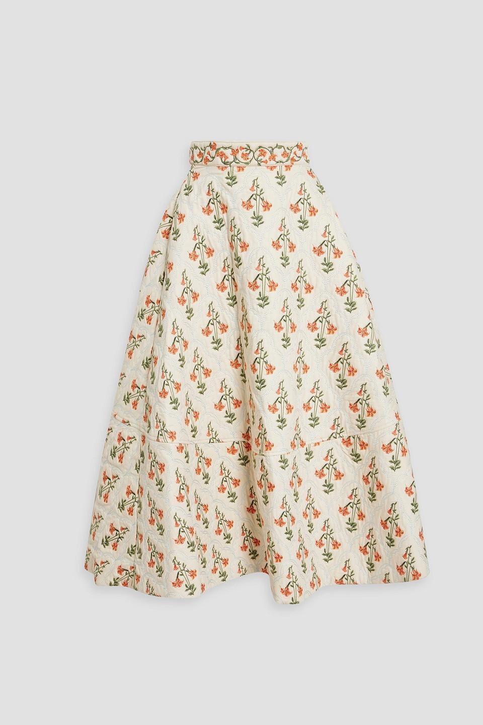 Bergamota Sabanero Atardecer embroidered cotton maxi skirt