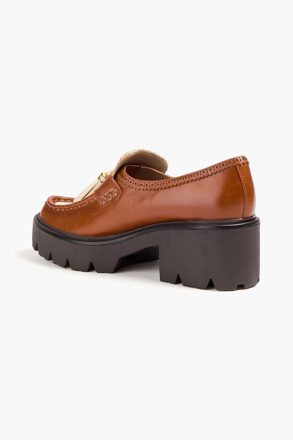 Meela two-tone leather platform loafers