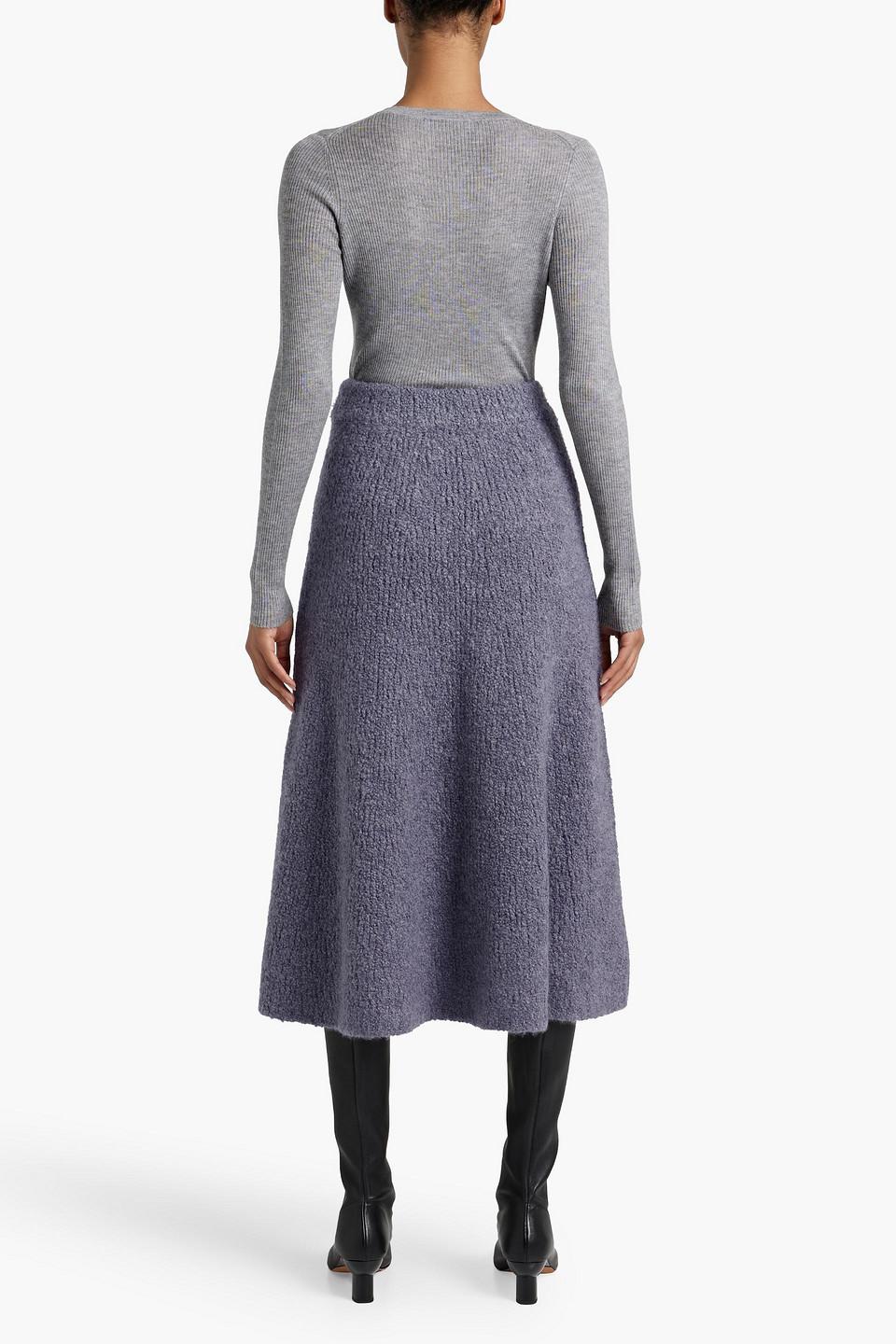 Pablo cashmere and silk-blend bouclé midi skirt