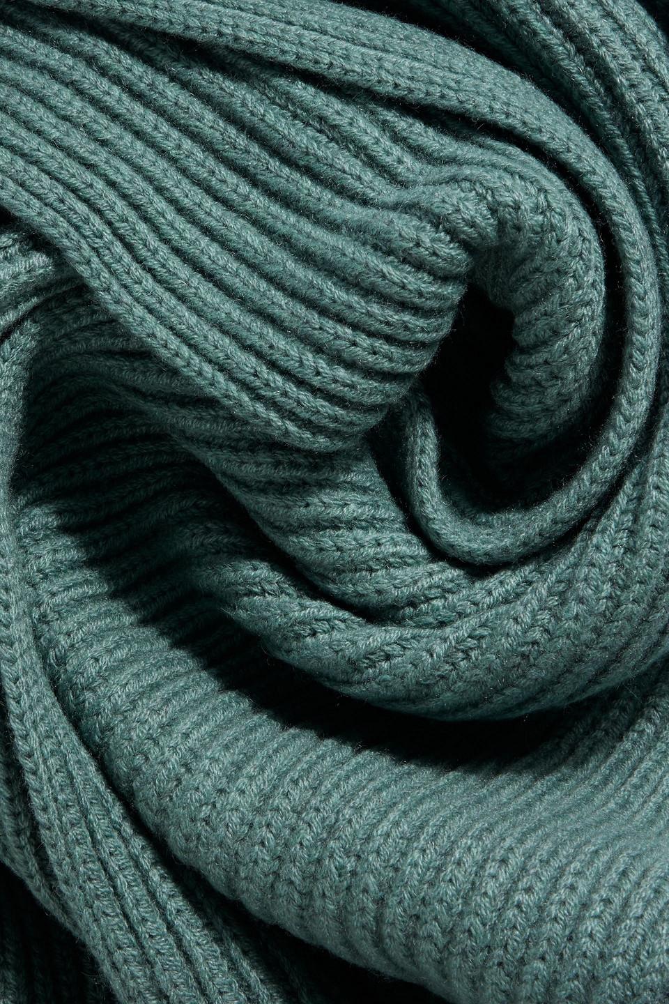 Ribbed cashmere and silk-blend scarf