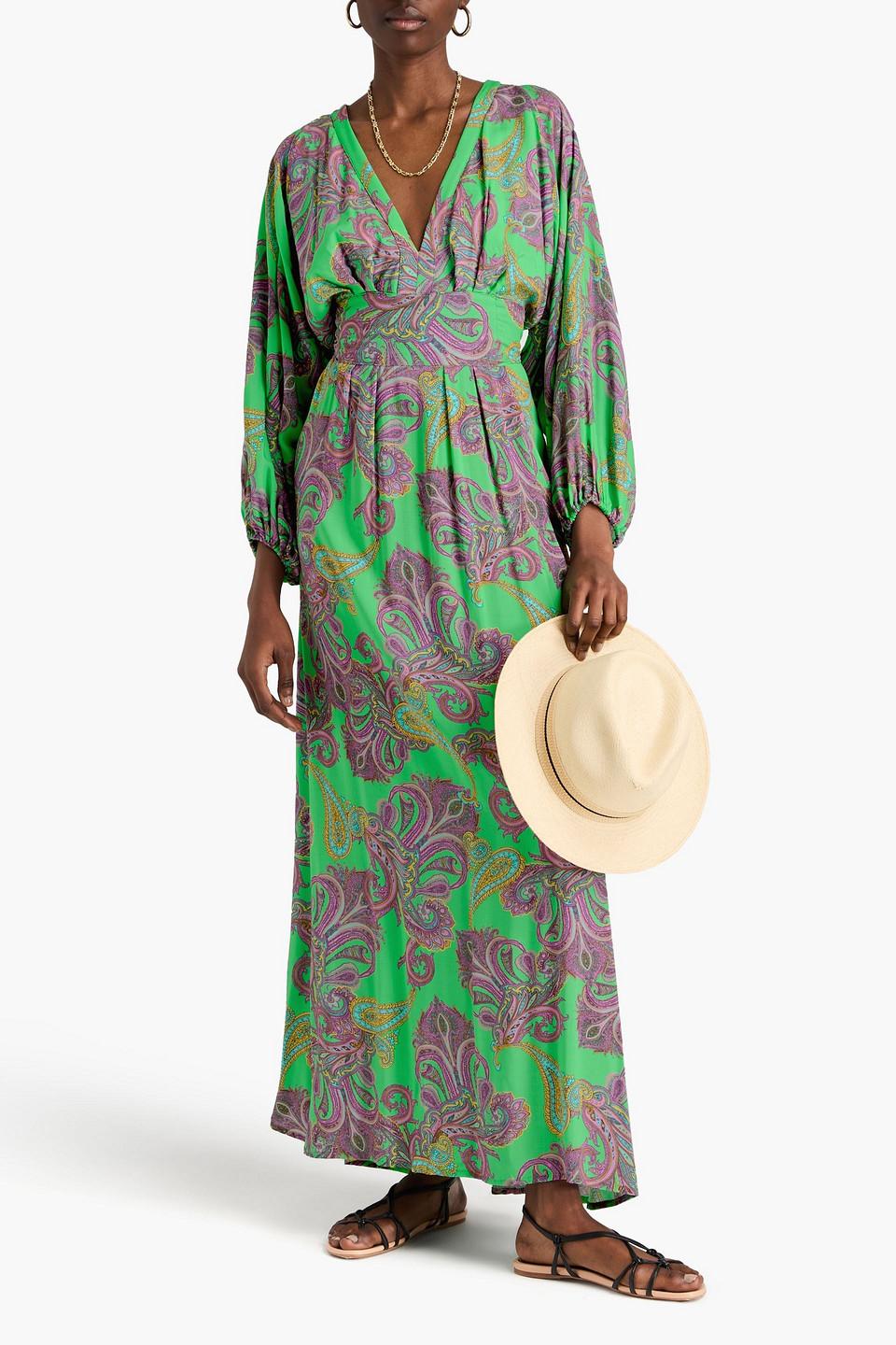 Cecilia paisley-print voile maxi dress