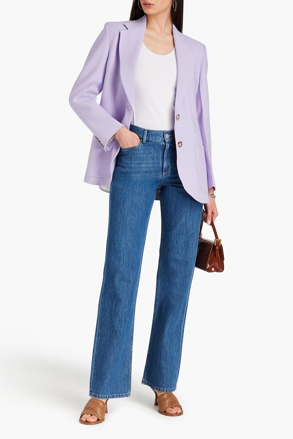 High-rise straight-leg jeans