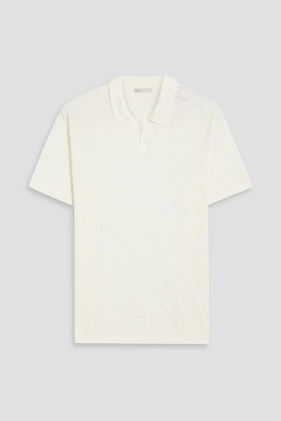 Shaun linen-jersey polo shirt