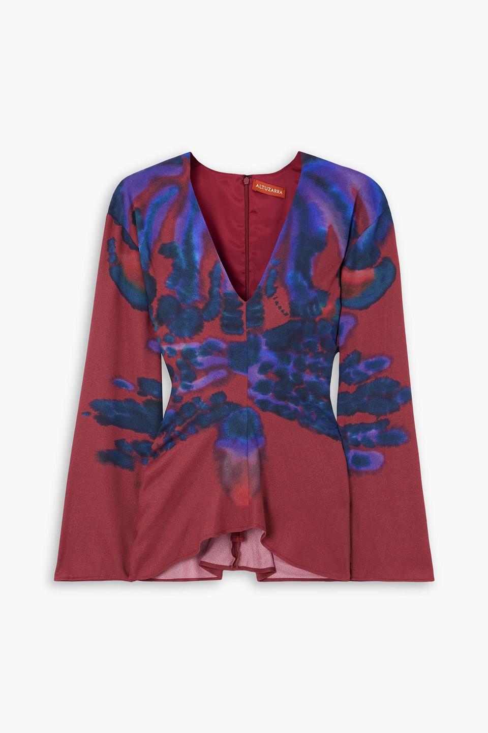 Karavi printed crepe blouse